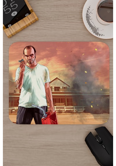Gta 5 Kaymaz Dikişli Kauçuk Oyuncu Mousepad V3 - 22x18 Gaming Mouse Pad Fare Altlığı