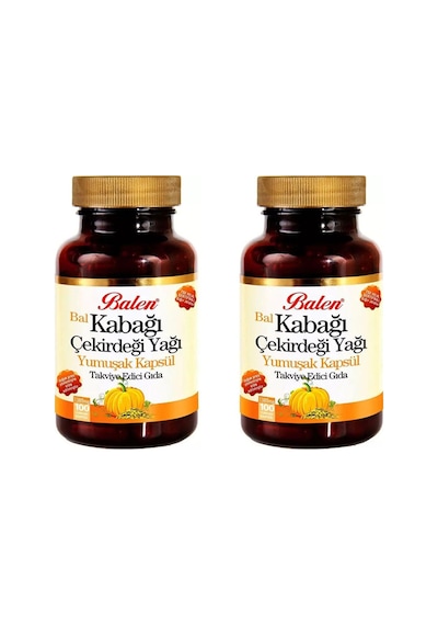 Balen Bal Kabak Çekirdeği Yağı Kapsülü 1380 MG 100 Kapsül 2 Adet