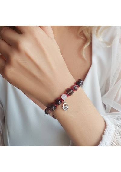 Vaoov 925 Ayar Gümüş Doğal Taşlı Cinsel Cazibe Tılsımı Bileklik