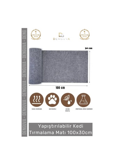 Kedimatı Yapıştırılabilir Dayanıklı Mobilya Koruyucu Çevre Dostu Kedi Tırmalama Matı 100x30cm - 1 A