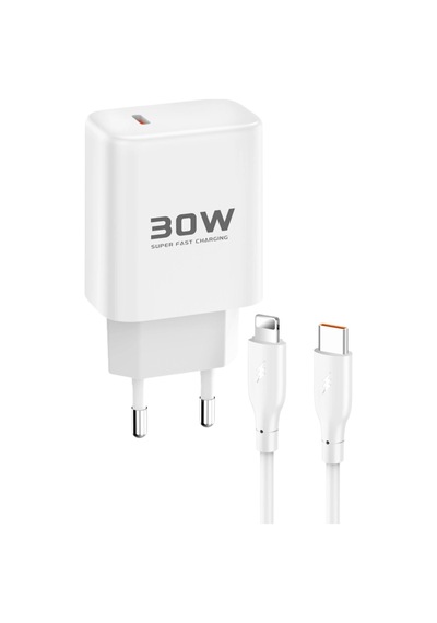 Joko Jk89 30w Type-c Çıkışlı Ekstra Dc66 1m Type-c To Lightning Kablolu Pd Şarj Cihazı - Beyaz