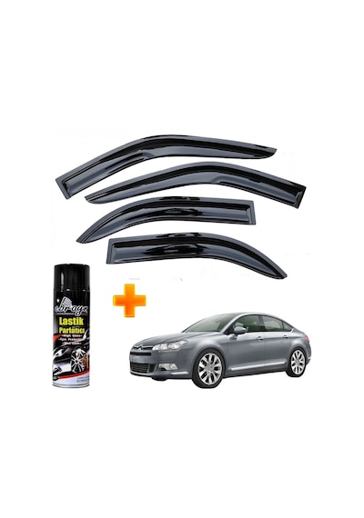 Citroen C5 Mügen Cam Rüzgarlığı Sedan 2008 - 2015 Arası 4 Lü Takım +500ml Lastik Parlatıcı
