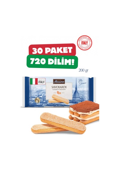 Chacha Home Savoiardi Orijinal İtalyan Kedi Dili Bisküvi Tiramisu Ve Pasta Bisküvisi 30 Paket