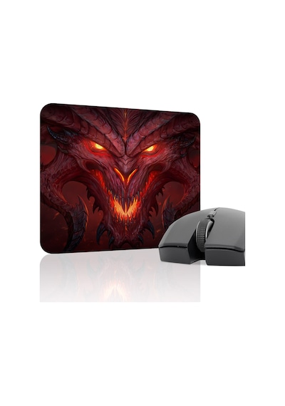 Diablo Kaymaz Dikişli Kauçuk Oyuncu Mousepad V2 - 22x18 Gaming Mouse Pad Fare Altlığı
