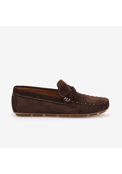 Kemal Tanca Erkek Kauçuk Tabanlı Süet Loafer A9407 Kahverengi