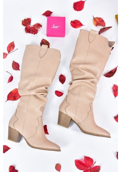 Fox Shoes Ten Büzgülü Dallas Kadın Çizme J404040109