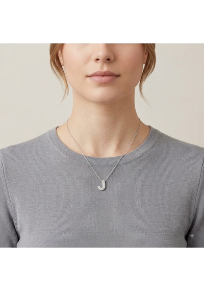 Zirkon Taşlı Gümüş Kaplamalı J Harfi Gümüş Kolye Gold - Rose Gold - Gümüş