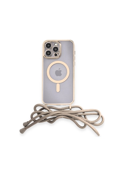 Apple Uyumlu iPhone 14 Pro Kılıf Divo Lazer Askılı Magsafe Kapak Altın