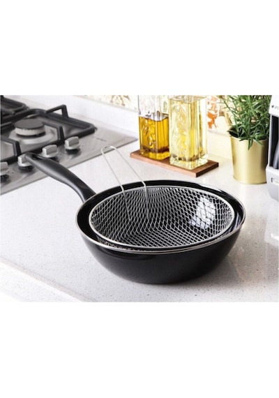 Cips Patates Kızartma Tavası Fritoz 26 Cm Siyah