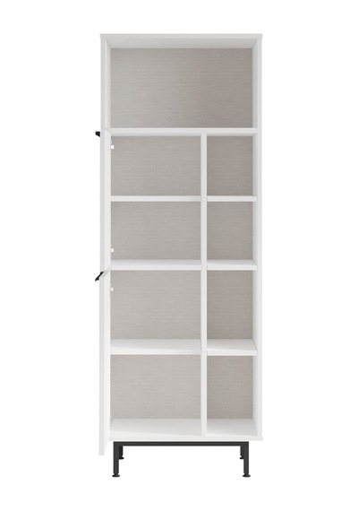Yurudesign Ocean Banyo Dolabı Çok Amaçlı Dolap 2 Kapaklı Metal Ayaklı Beyaz On10C-W Beyaz