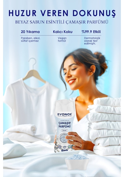 Clean Granül Çamaşır Parfümü & Çamaşır Yumuşatıcı Everest Beyaz Sabun Esintisi 210 Gr Tekli