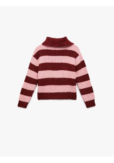 Koton Çizgili Pembe Kız Çocuk Kazak 6wkg90046ht Pembe