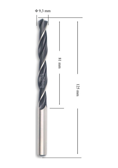 MTE 9,3 mm Haddeli Metal Matkap Ucu HSS DIN 338
