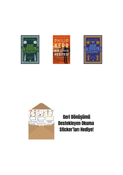 Dahi İkizlerin Serüvenleri - Ormanın Gözü + Bir Yunan Hediyesi + Dahi İkizlerin Serüvenleri - Babilli Mavi Cin + Okuma Sticker'ları