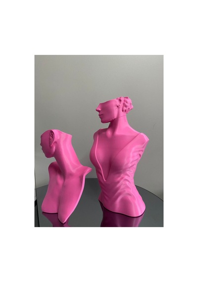 Pembe Renk Dekoratif Takı Mankeni 2'li Set Takı Teşhir Standı 30 Ve 21 Cm Takı Organizer Küpe Kolye