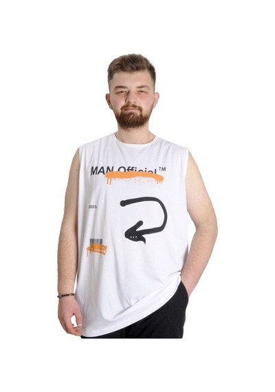 Mode Xl Büyük Beden Erkek Atlet Man 23009 Beyaz 001