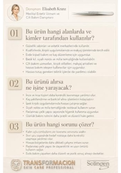 İnce Uçlu Batık Cımbızı - Şık Ve Hassas Kaş Şekillendirme Solingen Professional 721619