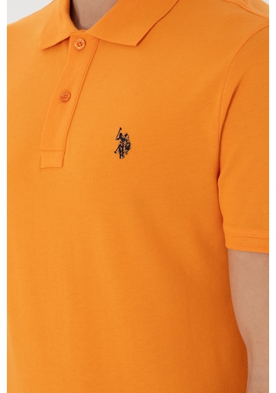 U.S. Polo Assn. Erkek Slim Fit Polo Yaka Turuncu Basic Tişört 50297984-VR051 U.S. Polo Assn. Erkek Slim Fit Polo Yaka Turuncu Basic Tişört 50297984-VR051