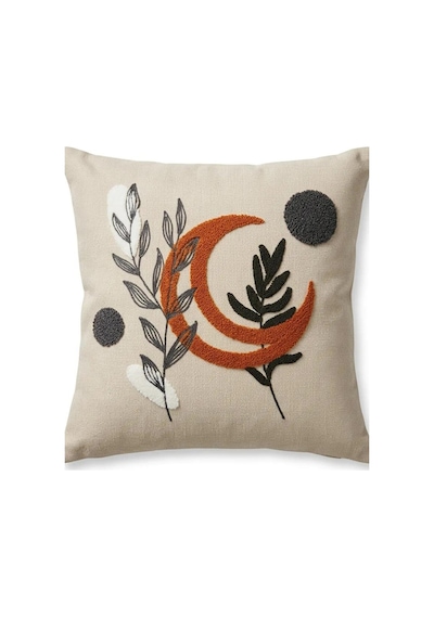 Punch Nakış Kırlent Kılıfı 2 Li 40 Cm X 40 Cm Açık Kahverengi - Bej
