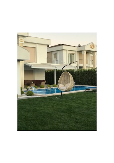 Paris Bahçe Balkon Bambu Rattan Oturma Grubu Bambu - Krem