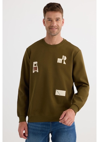Tudors Erkek Relax Fit Rahat Kesim Pamuklu Lastikli Kol Bisiklet Yaka Baskılı Haki Sweatshirt-37305 Haki Tudors Erkek Relax Fit Rahat Kesim Pamuklu Lastikli Kol Bisiklet Yaka Baskılı Haki Sweatshirt-37305 Haki