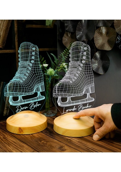 Buz Pateni 3d Led Lamba Artistik Buz Pateni Sporcusuna Özel Hediye, Buz Pateni Sporcu Ve Antrenör Hediyesi Edea, Jackson
