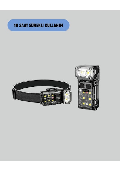 3 Ü 1 Arada Led Far Şarj Edilebilir Sensörlü Manyetik 10 Saat Kullanım