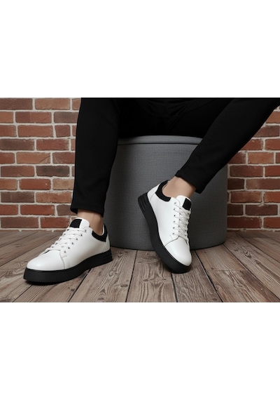 Catelli %100 Deri Ortopedik Erkek Rahat Günlük Sneaker Mevsimlik Taraftar Ayakkabı 40-44 Siyah Beyaz Catelli %100 Deri Ortopedik Erkek Rahat Günlük Sneaker Mevsimlik Taraftar Ayakkabı 40-44 Siyah Beyaz