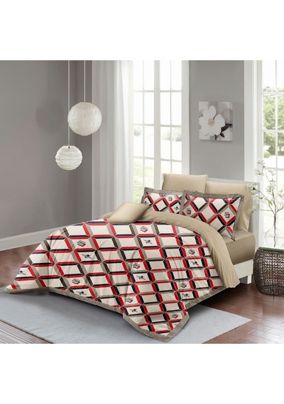 Monohome Geometric Design Çift Kişilik Nevresim Takımı 3D Pamuk S