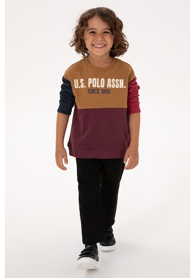 U.S. Polo Assn. Erkek Çocuk Bordo Bisiklet Yaka Sweatshirt 50316494-VR177