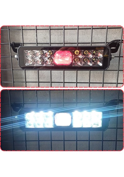 Off-road Premium 30 Cm Tampon Kaput Led Bar Beyaz Işık Projektör Kırmızı Gündüz Led Metal 12-24v