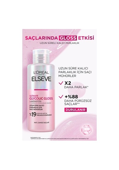Elseve Glycolic Gloss Mükemmel Parlaklık Sampuan Ve Laminasyon S PKT.ELSEVE.024