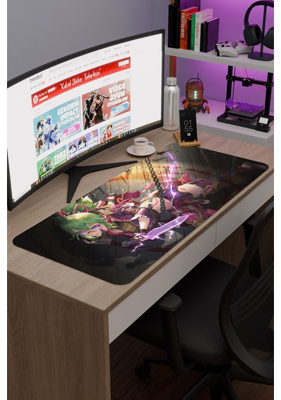 Kuki Shinobu Genshin Impact Anime Oyuncu V5 - 90x40 Xxl Gaming Mouse Pad Fare Altlığı