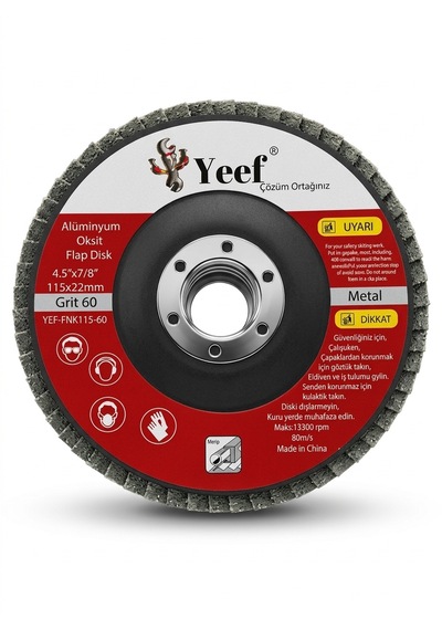 Yeef Aliminyum Metal Flap Disk 60 Grit