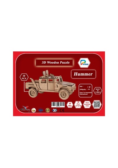 3d Puzzle Üç Boyutlu Puzzle Askeri Araç 58 Parça