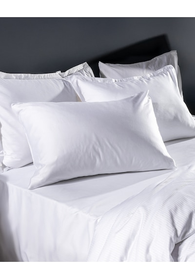 Madame Coco Thalie Family Size %100 Pamuk Çizgili - 300tc Saten Çarşaflı Nevresim Takımı - Beyaz 8684427207833 Çok Renkli