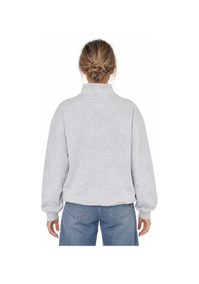 Hiccup Busem Bisiklet Yaka Sweatshirt Açık Gri