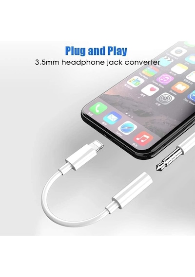 Apple Uyumlu iPhone 7 8 X 11 12 13 14 Lightning To 3.5mm Aux Jack Kulaklık Çevirici Bluetooth Gerektirmez