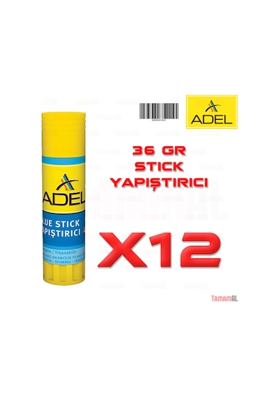 Adel 12 Adet 36 Gr Stick Yapıştırıcı + Pritt 11 22 43 Gr Hediye