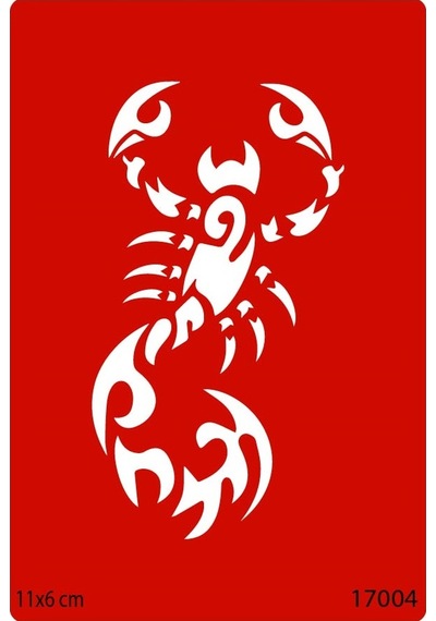 Airbrush Tattoo Tribal Akrep Yapışkanlı Stencil Süsleme Ve Boyama Kalıbı