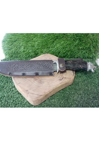 Tctknives El Yapımı Av Kamp Bıçağı Kaplan 000 Gümüş - Siyah