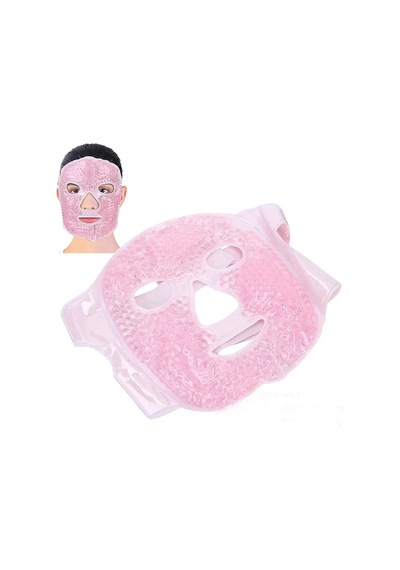 Terapi Jel Yüz Maskesi Soğuk Ve Sıcak Boncuklu Ayarlanabilir Maske Pembe