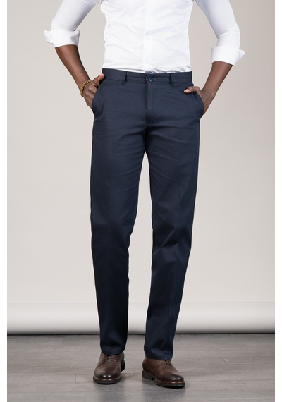 Notra Regular Fit Pamuklu Dokulu Klasik Yazlık Gabardin Pantolon Lacivert