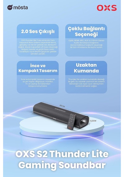 Thunder Lite Pc Oyun Soundbar Sanal Surround 2.0 Hdmı/aux/optik Bluetooth 5.0