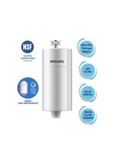 Philips Duş Filtresi Cilt ve Saç Dostu Awp1775wh Fildişi