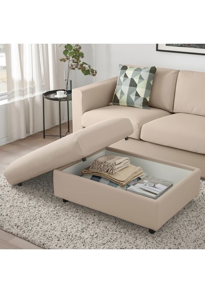 Ikea Bej Ferah Kanepe - Saklama Gözlü Puf