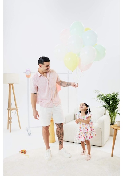 Defacto Çiçekli Kısa Kollu Poplin Elbise Kız Bebek H6741a526hswt34 Beyaz-wt34