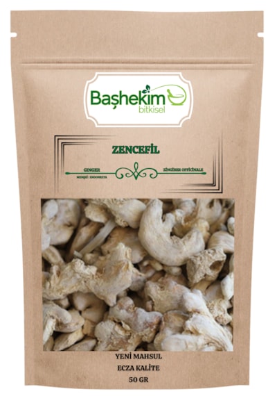 Zencefil Kök Kuru Yeni Mahsul Ecza Kalite Yağı Alınmamış Elenmiş Seçilmiş 50 Gr