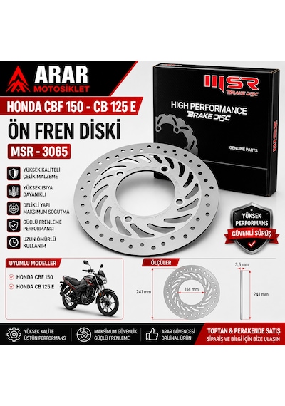 Honda Cbf 150-cb 125 E Ön Fren Diski Msr -3065 Adet
