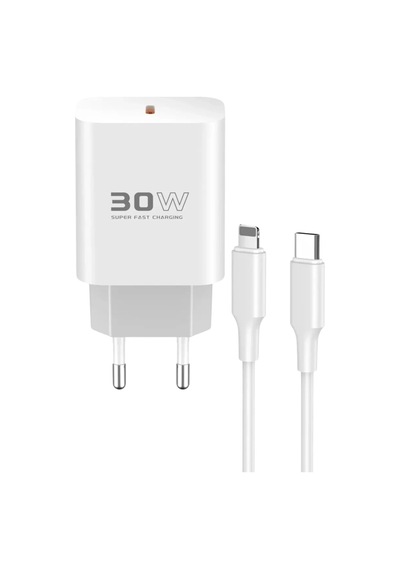 Mey İthalat C87c 30w Type-c Çıkışlı Ekstra Dl50 1m Type-c To Lightning Kablolu Pd Şarj Cih